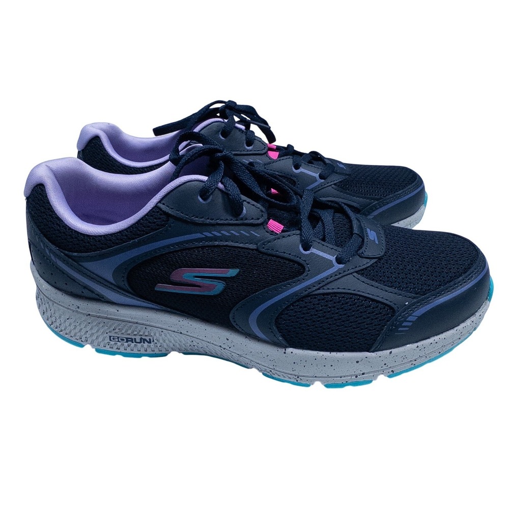 Skechers Go‎ Run Consistent Vivid Horizon Running Shoes Sneakers Navy Womens 10